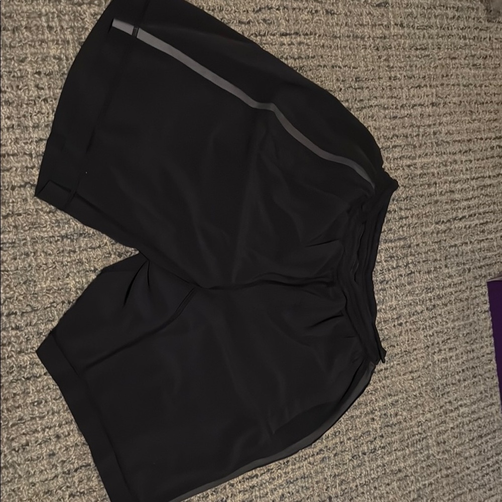 Black lululemon Shorts with Reflective Stripe and liner (M)